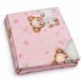 Paklodė kūdikiui "Sweet bear pink" su guma-60x120