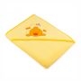 Rankšluostis kūdikiui "Lux" su gobtuvu 80x80cm "termofrotte" geltonos sp.