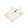 Rankšluostis kūdikiui 3D "Funny Bunny" su gobtuvu 100x100cm "frotte" rožinis