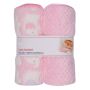 Pledai kūdikiams "DUO ELEPHANTS" 80x90 rožinės spalvos, 2vnt