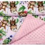 Pledas kūdikiui "Monkey's fiesta" 100x75cm  rožinės spalvos