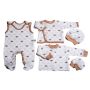 Kūdikio kraitelis - drabužėliai naujagimiui "Bear glamour" 5 dalių baltas