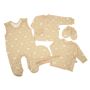 Kūdikio kraitelis - drabužėliai naujagimiui "Bear glamour beige" 5 dalių 