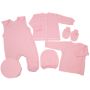 Kūdikio kraitelis - drabužėliai naujagimiui "Natural pink " 5 dalių 