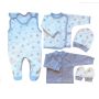 Kūdikio kraitelis - drabužėliai naujagimiui "Star" 5 dalių pilkas