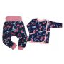 Drabužėliai kūdikiui "Navy flowers" 3 dalių 