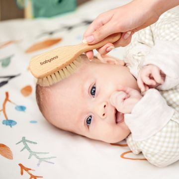 Šepetys kūdikio plaukų priežiūrai BabyOno "Natural touch"