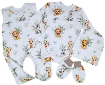 Kūdikio kraitelis - drabužėliai naujagimiui "Bear glamour" baltas  5 dalių internetu geresne kaina