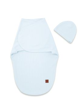 Vystyklas kokonas kūdikiui LEO baby blue interlock soft