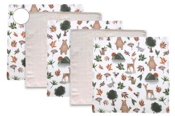 Muslino vystyklų rinkinys kūdikiams "Mini" 5 vnt 38x38 cm