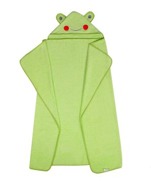 Rankšluostis kūdikiui - vaikui "Frog" su gobtuvu 100x120cm žalias