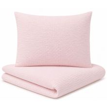 Muslino medvilnės patalynės komplektas kūdikiui lop&scaron;iukui 80x70 cm "Pink" 