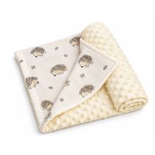 Dvipusis minki ir muslino pledas kūdikiui &bdquo;MINKI DREAMS&ldquo;, 100 &times; 75 cm Hedgehog
