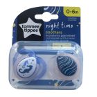 Čiulptukai Tommee Tippee "Night Time" 0-6m  2vnt Seahorse