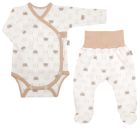 Drabužėliai kūdikiui "Bear glamour beige" balti 2 dalių 