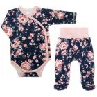 Drabužėliai kūdikiui "Flora navy" 2 dalių 