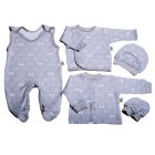 Kūdikio kraitelis - drabužėliai naujagimiui "Bear glamour grey" 5 dalių 
