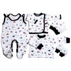 Kūdikio kraitelis - drabužėliai naujagimiui "Crabs navy" 5 dalių 