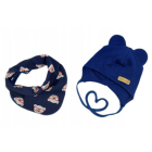 Kepurytė ir kaklaskarė kūdikiui "Navy teddy" 