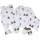 Kūdikio kraitelis - drabužėliai naujagimiui "Bear glamour" baltas  5 dalių internetu geresne kaina