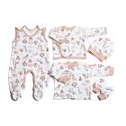 Kūdikio kraitelis - drabužėliai naujagimiui "Jungle beige" 5 dalių 