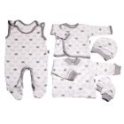 Kūdikio kraitelis - drabužėliai naujagimiui "Bear glamour" 5 dalių baltas