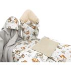 6 dalių kraitelis kūdikiui "Forest family beige"