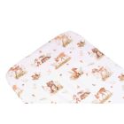 Paklodė su guma 120x60 "Golden goose pink"- medvilninė