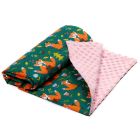 Pledas kūdikiui "Red couple" 100x75cm  rožinės spalvos