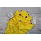 Rankšluostis kūdikiui "Crab" su gobtuvu 100x120cm geltonas