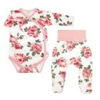 Drabužėliai kūdikiui "Big roses pink" 2 dalių