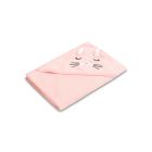 3D Rankšluostis kūdikiui "Pinky rabbit" su gobtuvu 100x100cm "frotte"