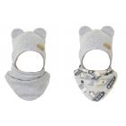 Kepurytė ir kaklaskarė kūdikiui "Love" - Grey