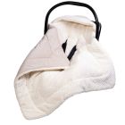 Pledas - vokelis automobilinei kėdutei "WARM VELVET" 80x80 cm smėlio spalvos