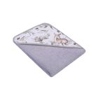 Rankšluostis kūdikiui "Deer" su gobtuvu 80x80 cm 