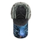 Šiltas miegmaišis - vokelis vežimėliui  "Aspen glamour" melsvas