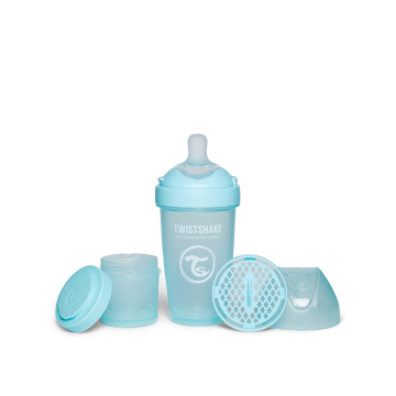 Twistshake buteliukas antikolikinis Pro Double 260ml mėlynas 79025