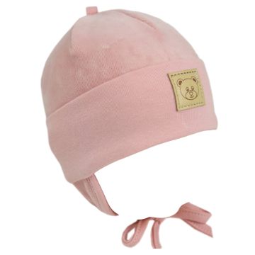 Kepurytė kūdikiui "Velour" - Powder pink