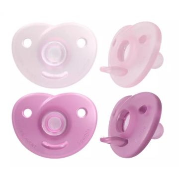 Čiulptukai AVENT "Soothie Shapes" 0-6m rausvi 2vnt