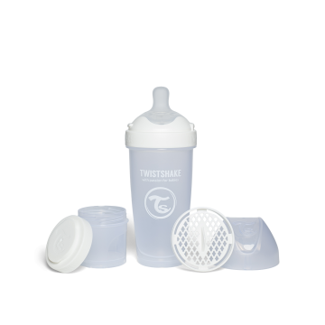 Twistshake buteliukas antikolikinis Pro Double 330ml baltas 79043