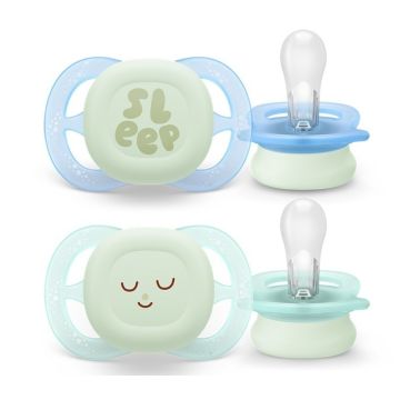 Philips Avent Ultra Start Night šviečiantys čiulptukai 0–2 mėn., 2 vnt. SCF075/08