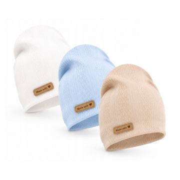 Kepurytės kūdikiui „Natural Trio Set“, 3 vnt. – Ivory, Iceberg, Beige