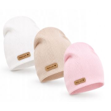 Kepurytės kūdikiui „Natural Trio Set“, 3 vnt. – Pure White, Light Pink, Latte