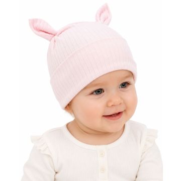 Kepurytė kūdikiui "Lined dusty pink"