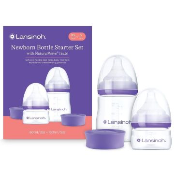Lansinoh NaturalWave pradinis maitinimo buteliukų komplektas naujagimiui, 60 ml + 160 ml