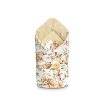 Dvipusis vokelis kūdikiui "Floral beige"
