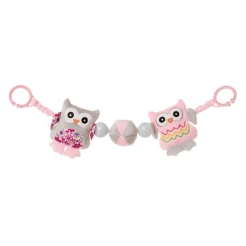 Žaislas vežimėliui/kėdutei "Owl pink"