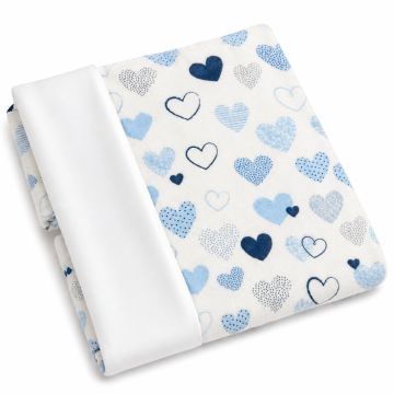 Daugkartinis neperšlampamas paklotas 45x55cm "Blue hearts"
