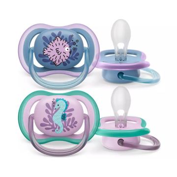 Čiulptukai AVENT "Ultra Air" ortodontinis 6-18 m 2vnt  Sea horse