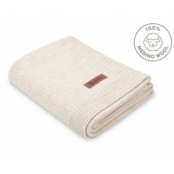 Merino vilnos pledas kūdikiui "MERINO" 90X75 light beige